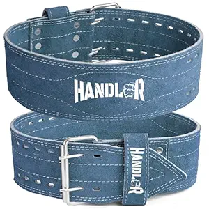 Handler Genuine Leather Unbreakble, non tearable Gym Belt for Workout Deadlift Belt for Gym Suede Powerlifting Weight Lifting for Heavy Workout
